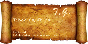 Tibor Gajána névjegykártya